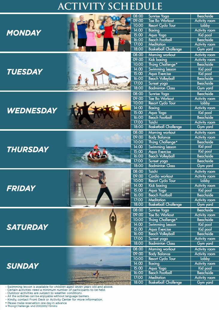 Free Activities – Grandvrio Ocean Resort Da Nang